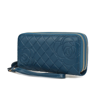 MKF Collection Quilted Flower Embossed Wristlet Wallet by Mia K