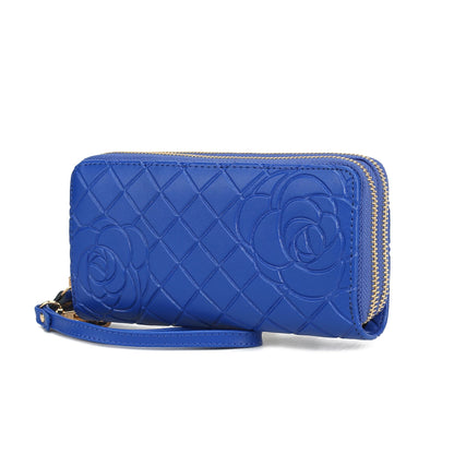 MKF Collection Quilted Flower Embossed Wristlet Wallet by Mia K