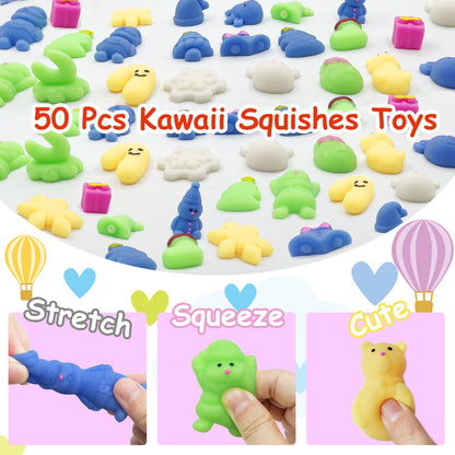 50 Pcs Christmas Mochi Squishy Toys