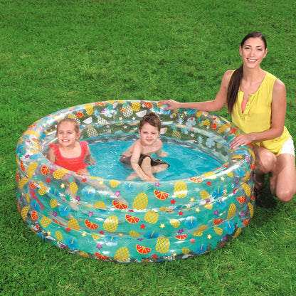 59x21in Inflatable Family Pool for 3 Kids – Foldable Swim Ball Pool Center