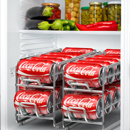 Soda Can Organizer Storage Rack, 2 Pack Stackable Beverage Soda Can Dispenser Organizer Holder for Refrigerator, Cabinet, Pantry