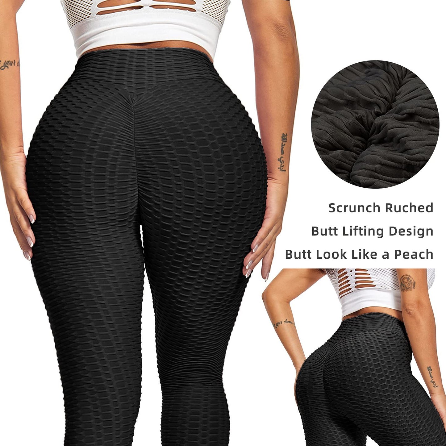 Bubble Textured Butt Lifting Yoga Pants – High Waisted Leggings