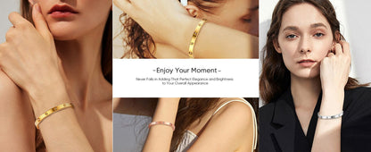 14K Gold Plated Bracelet – Friendship Love Bangle for Women & Girls