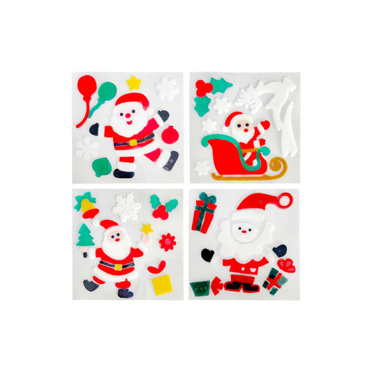 12 Sheets Christmas Gel Cling Stickers