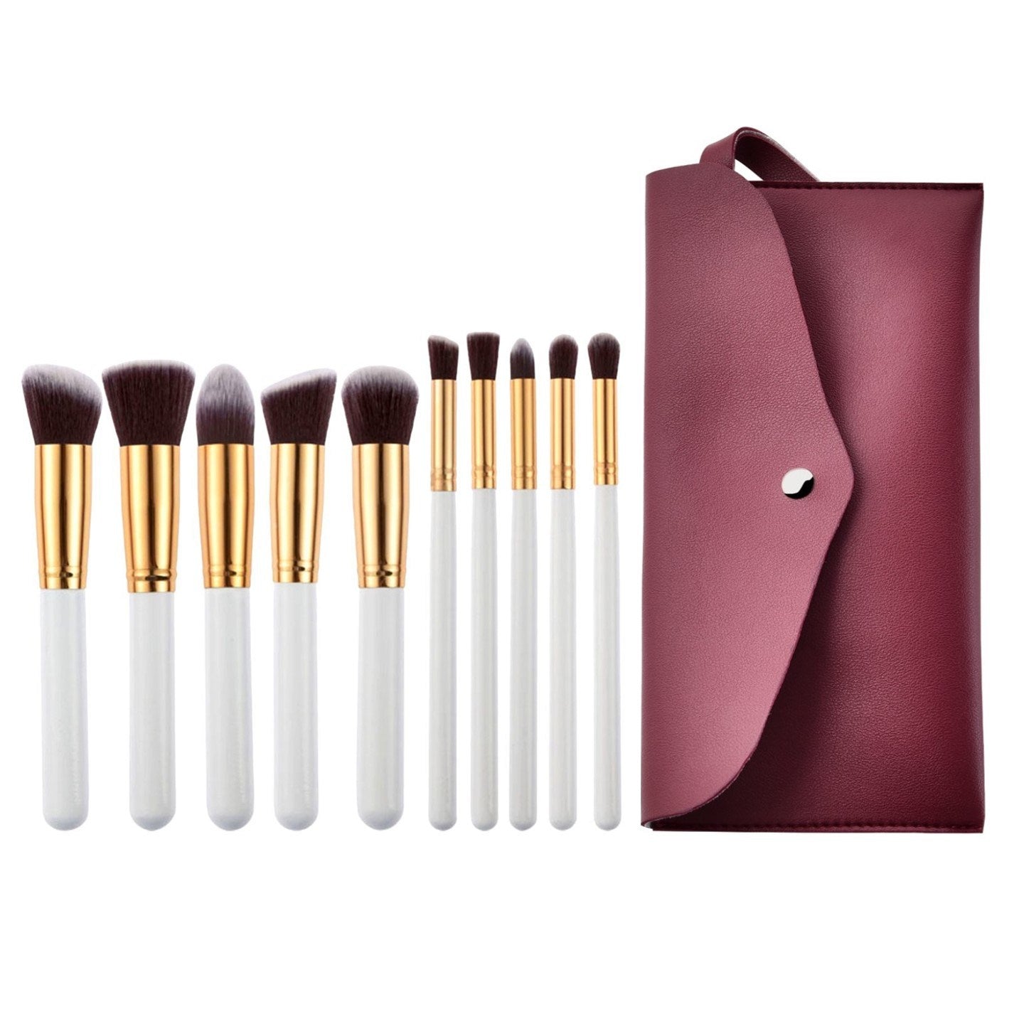 10-Piece Makeup Brush Set with Bag – High-End Beauty Tools