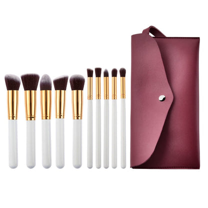 10-Piece Makeup Brush Set with Bag – High-End Beauty Tools