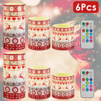 Christmas Flameless LED Candles Set – Deer Flickering Pillar