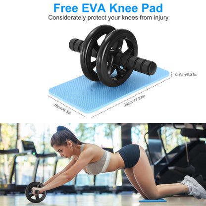 Ab Roller Wheel Fitness Exercise Roller with Knee Pad