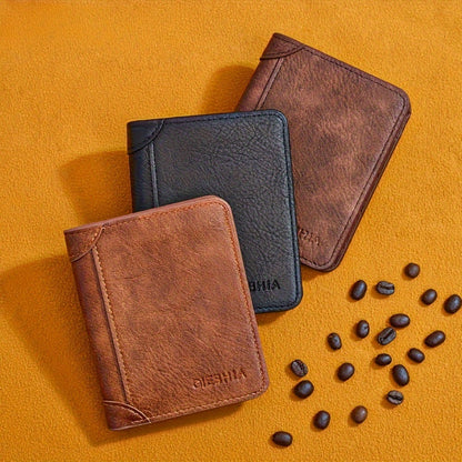 Blocking Trifold Genuine Leather Wallet for Men