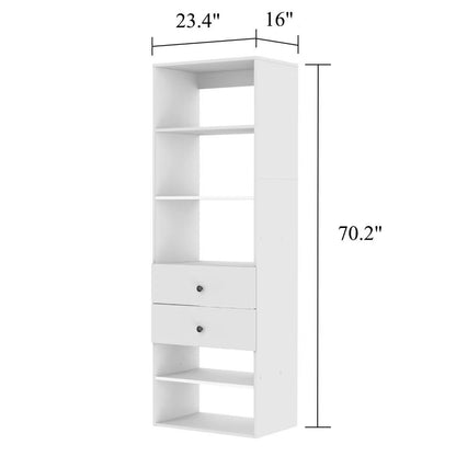 70.2"H Livelylodge Wooden Modular Closet System with 2 Drawers