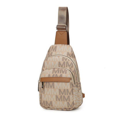 MKF Collection Helaena M Logo Printed Vegan Leather Women Sling Bag by Mia K