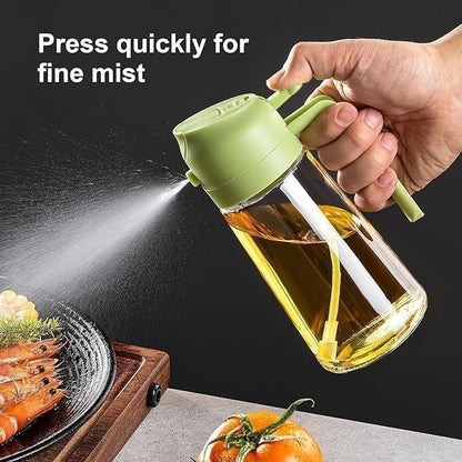 Oil Dispenser Bottle - 2-in-1 Olive Oil Sprayer & Dispenser