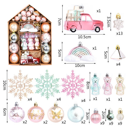 70 PC Shatterproof Plastic Christmas Ball Ornaments