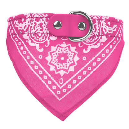 Adjustable Bandana Leather Pet Collar Triangle Scarf