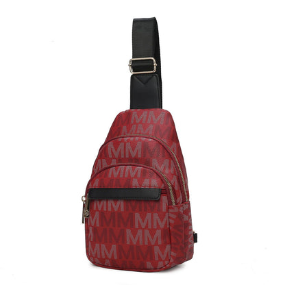 MKF Collection Helaena M Logo Printed Vegan Leather Women Sling Bag by Mia K