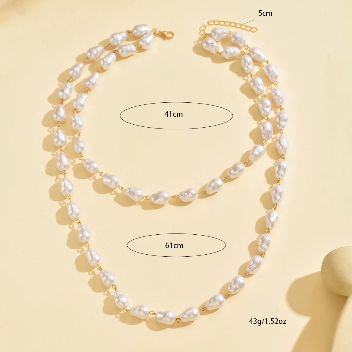 Elegant Double-Layer Pearl Necklace Set for Young Women