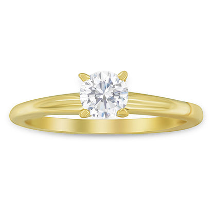 GIA Certified 14K Gold 1/2 Cttw Diamond Solitaire Ring