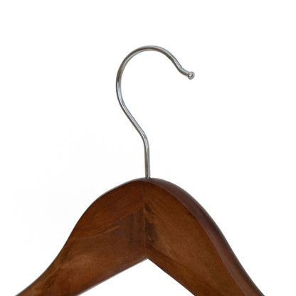 Solid Walnut Wood Suit Hangers for Adult, 60 Pack