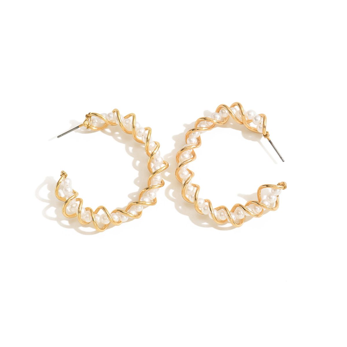 Gold Pearl Hoop Earrings – Elegant, Stylish & Lightweight Jewelry