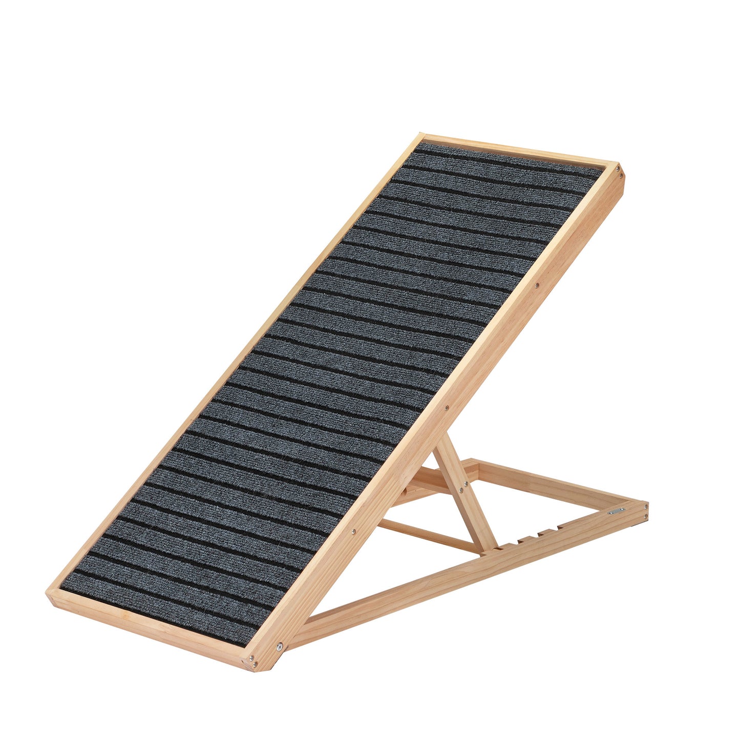 39" Long Wooden Pet Ramp, Folding Dog Cat Ramp with Height Adjustment