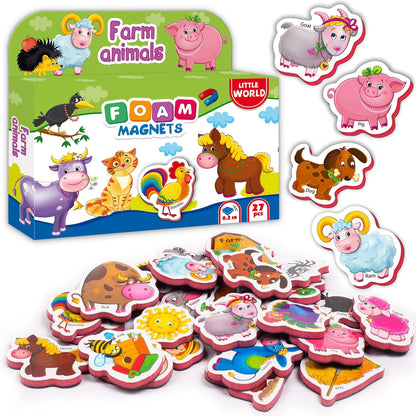 27 Foam Farm Animal Fridge Magnets – Educational Magnets