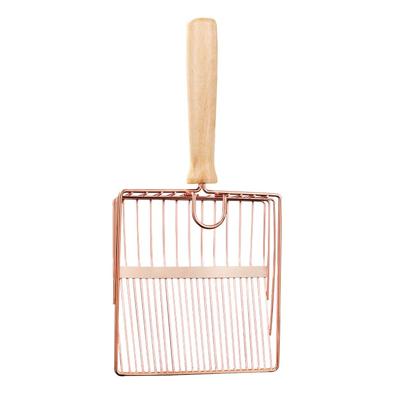 Metal Cat Litter Scoop with Wooden Handle, Small & Large Holes