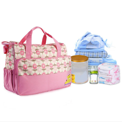 5PCS Baby Diaper Bag Set with Changing Pad & Insulated Pockets