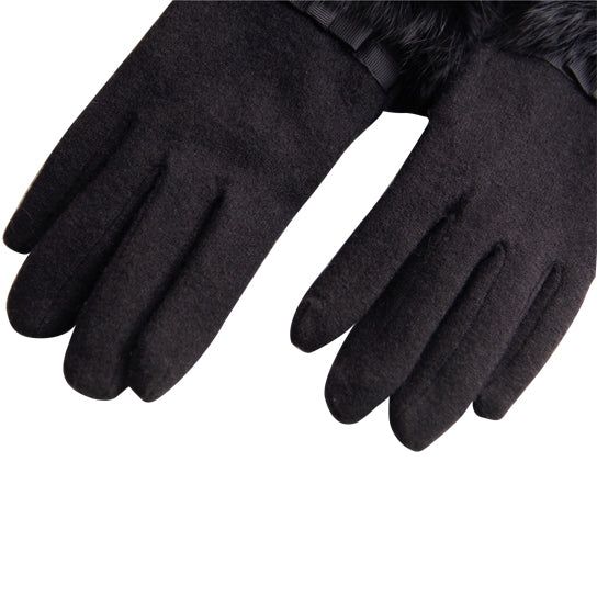 Cashmere Gloves with Faux Fur Trim & Touchscreen Technology for Winter