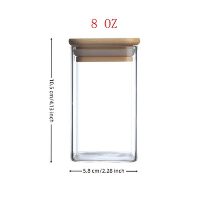 High Borosilicate Glass Spice Jars with Bamboo Lids (24x8oz) – Includes 72 Printed & 20 Blank Labels