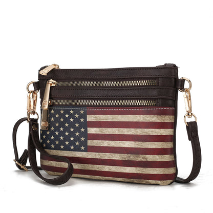 MKF Collection Alisson Vegan Leather FLAG Crossbody-Wristlet Bag