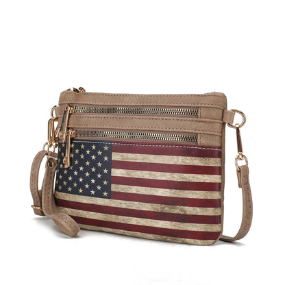 MKF Collection Alisson Vegan Leather FLAG Crossbody-Wristlet Bag