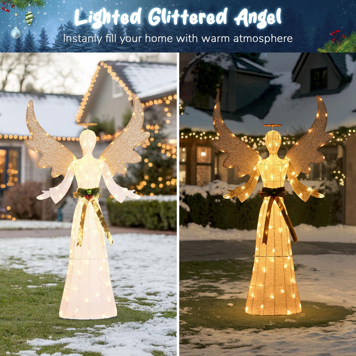 Holy 5.5ft Lighted Christmas Angel