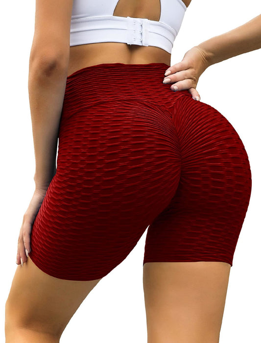 Women's Butt Lift Workout Shorts – High Waist Leggings in Red