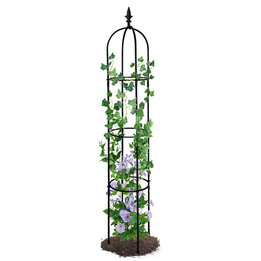 6.2ft Garden Obelisk Trellis – Lightweight Rustproof Plastic-Coated Metal Stand