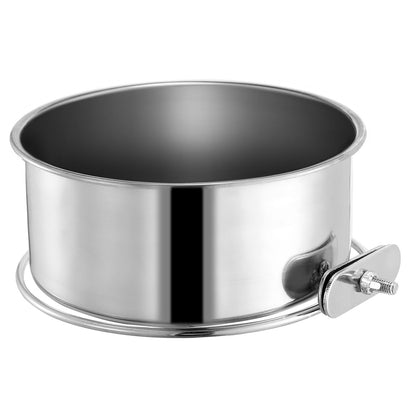 Stainless Steel Dog Bowl with Clamp Holder for Pet Cage