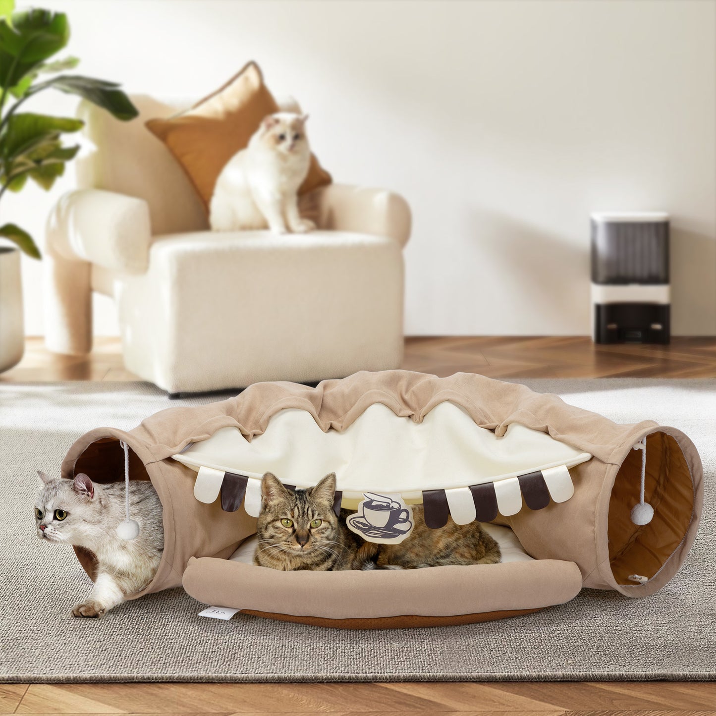 Collapsible Cat Tunnel Bed for Indoor Cats