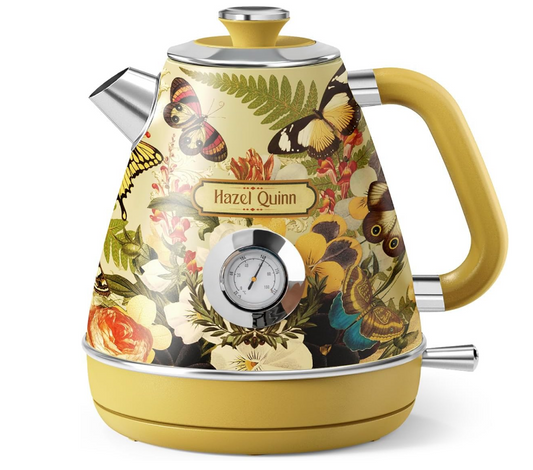 Retro Electric Kettle with Thermometer - 1.7L Fast Boiling