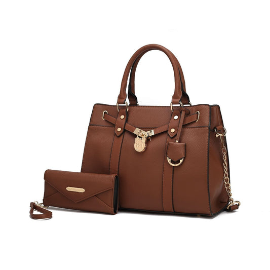 MKF Collection Christine Cognac Satchel Bag with Wallet