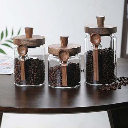 3 Pcs Glass Jars with Spoons - Coffee, Candy, Snack & More