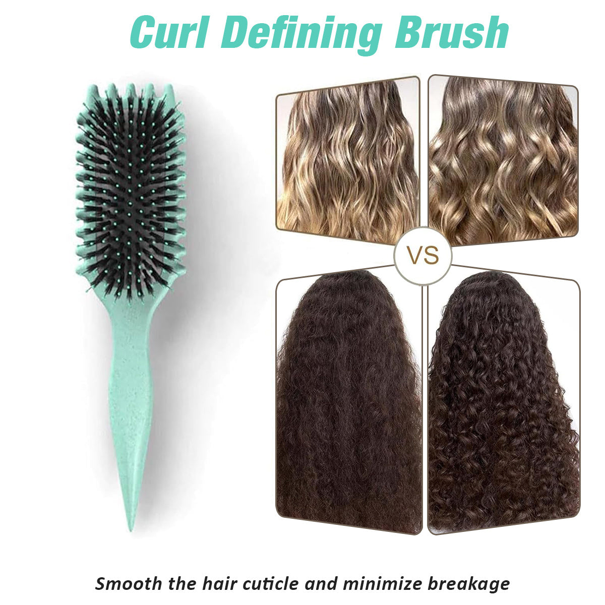 Curl Defining Boar Bristle Brush for Men & Women – Detangling, Shaping, & Reducing Curl