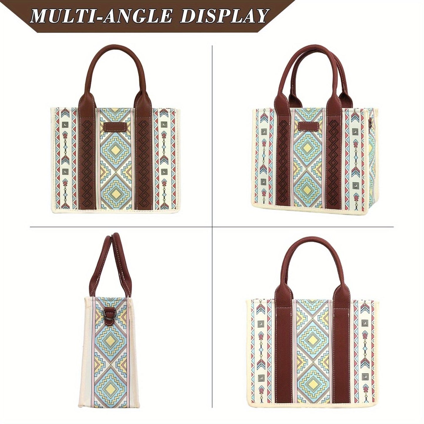 Women's Boho 3-Piece Tote Set - Lightweight & Versatile