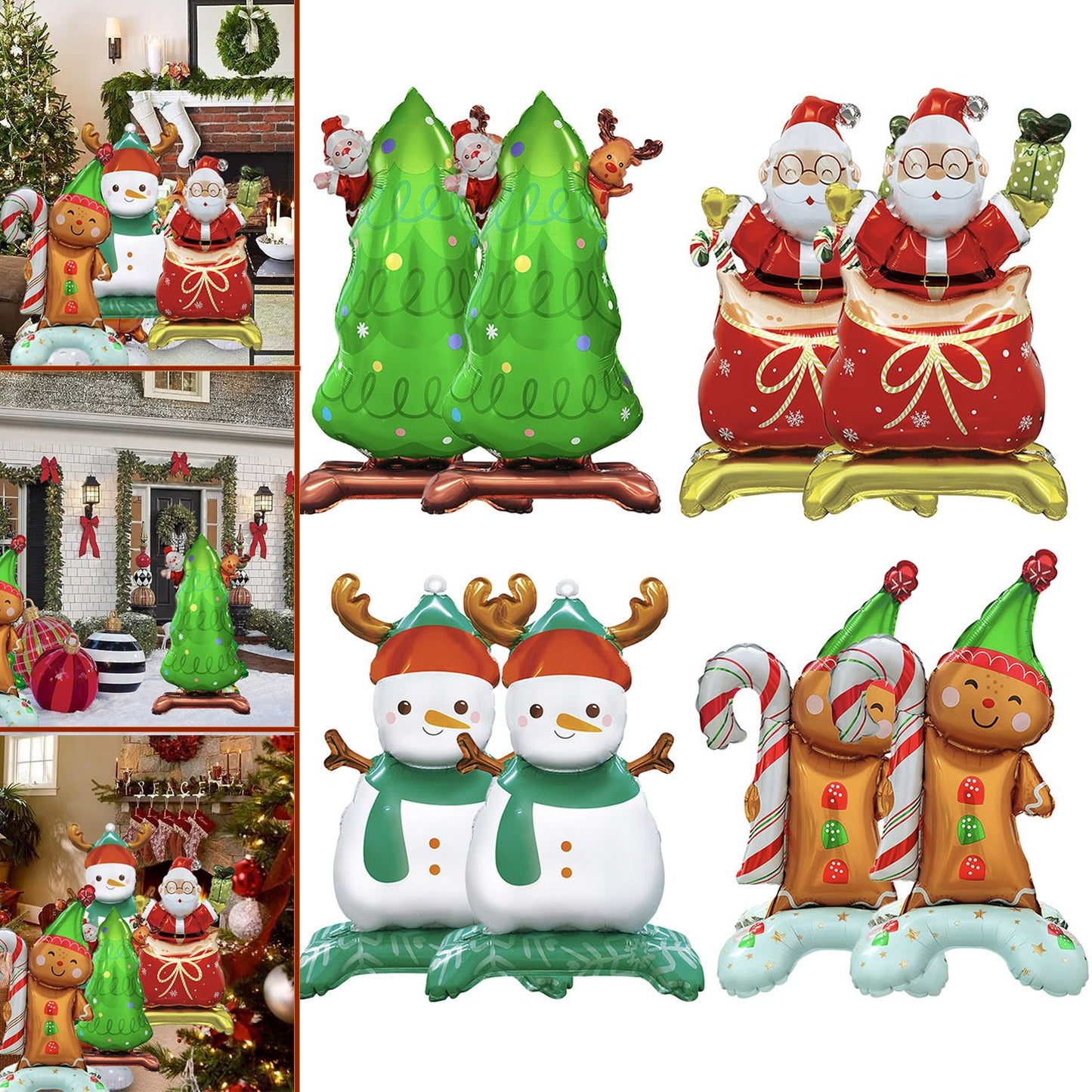 Christmas Aluminum Foil Balloons - Santa, Snowman & More