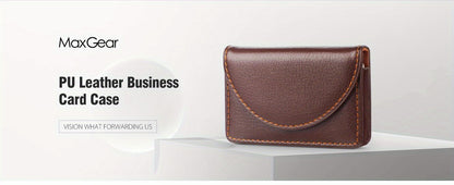 PU Leather Business Card Holder, Slim Magnetic Case