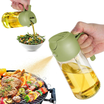 Oil Dispenser Bottle - 2-in-1 Olive Oil Sprayer & Dispenser