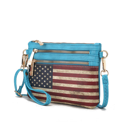 MKF Collection Alisson Vegan Leather FLAG Crossbody-Wristlet Bag