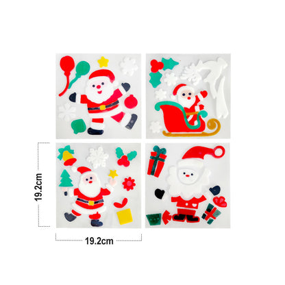 12 Sheets Christmas Gel Cling Stickers