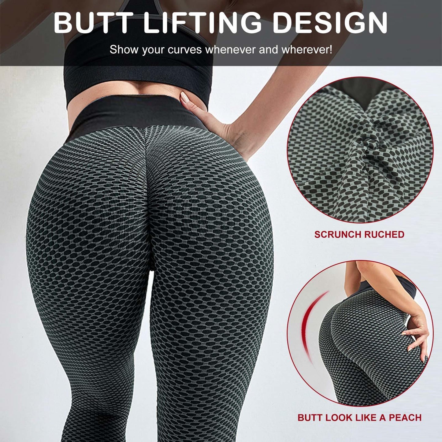 Butt Lifting Workout Tights Plus Size Sports High Waist Yoga Pants