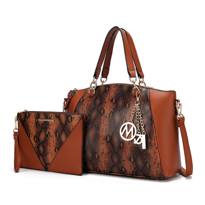 MKF Collection Addison Snake Embossed Tote Bag with Wristlet by Mia K