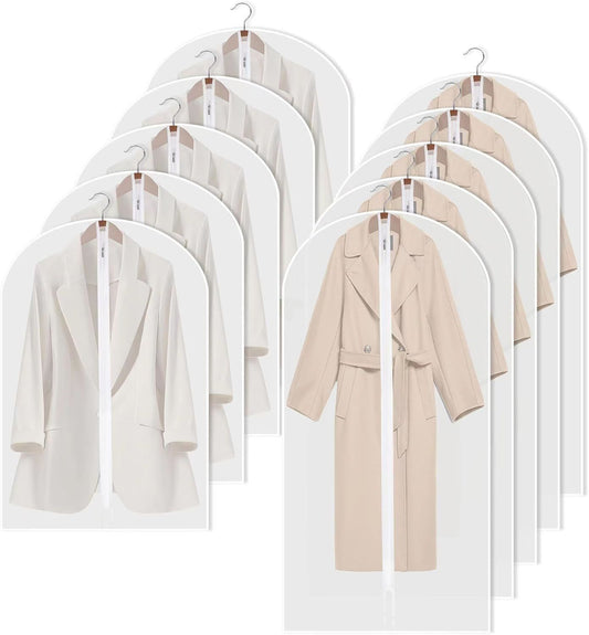 10 Pack Thickened Garment Bags – Premium Clothes Protector