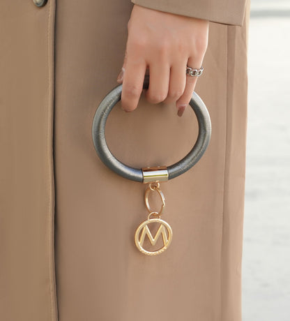 MKF Collection Jasmine Vegan Leather Bangle Wristlet Keychain Set by Mia K